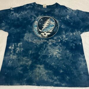 Vtg Grateful Dead Space Your Face Blue Tie Dye T Shirt Sz 2X